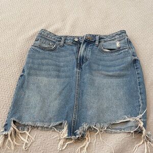 H&M Frayed Hem Denim Mini Skirt - Blue